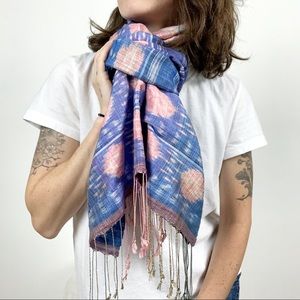 Imperio | Silk Southwestern Blue / Pink Scarf